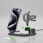Ładowarka indukcyjna Belkin Boost Foldable 3w1 Qi2 15 W Czarna - Black