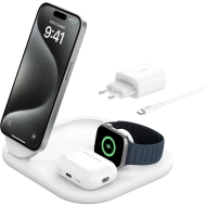 Ładowarka indukcyjna Belkin Boost Foldable 3w1 Qi2 15 W Biała - White