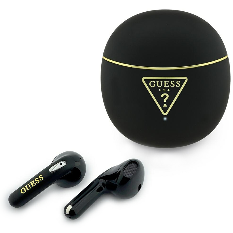 Słuchawki Guess Gold Line Triangle Czarne - Black