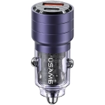 Ładowarka samochodowa USAMS C36 1 x USB-A + 1 x USB-C 95 W Fioletowa - Purple