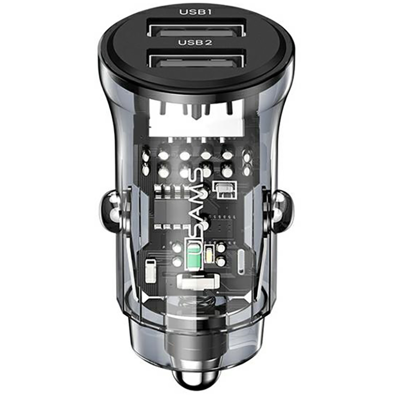 Ładowarka samochodowa USAMS C31 2 x USB-A Czarna - Black
