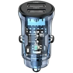 Ładowarka samochodowa USAMS C31 2 x USB-A Niebieska - Blue