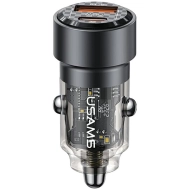 Ładowarka samochodowa USAMS C39 1 x USB-A + 1 x USB-C 60 W Czarna - Black