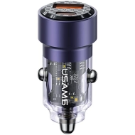 Ładowarka samochodowa USAMS C39 1 x USB-A + 1 x USB-C 60 W Fioletowa - Purple