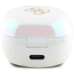 Słuchawki Guess Iridescent 4G Printed Logo Białe - White