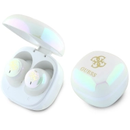 Słuchawki Guess Iridescent 4G Printed Logo Białe - White