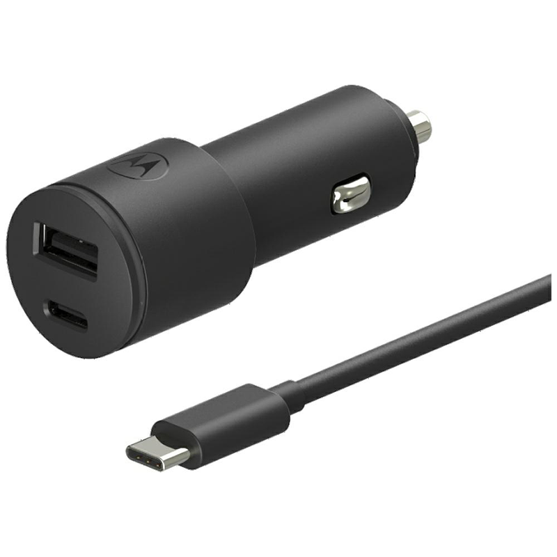 Ładowarka samochodowa Motorola TurboPower 45 W Dual 1 x USB-A + 1 x USB-C Czarna - Black