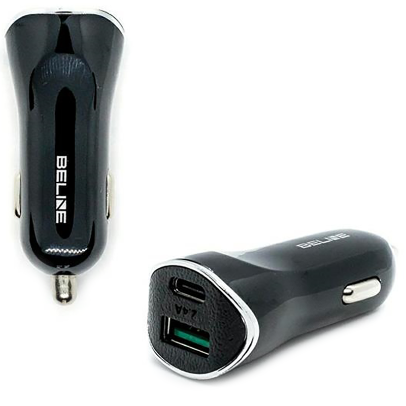 Ładowarka samochodowa Beline CC18 1 x USB-A + 1 x USB-C 30 W Czarna - Black