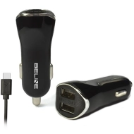 Ładowarka samochodowa Beline CC10 2 x USB-A + kabel USB-C 10 W Czarna - Black