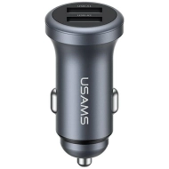 Ładowarka samochodowa USAMS CC320 2 x USB-A Szara - Tarnish