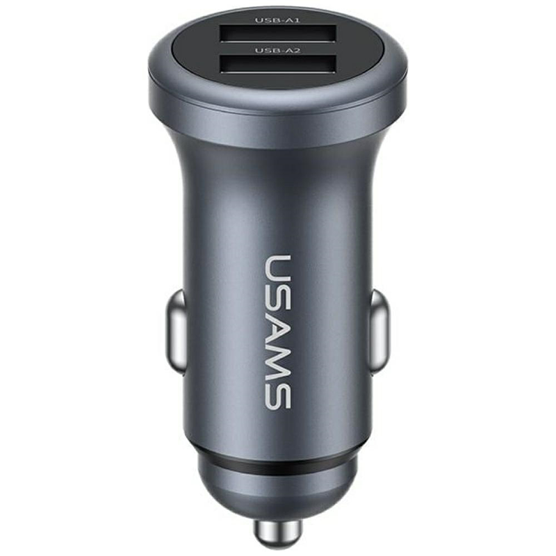 Ładowarka samochodowa USAMS CC320 2 x USB-A Szara - Tarnish