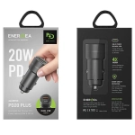 Ładowarka samochodowa Energea Alu Drive PD20+ 1 x USB-A 1 x USB-C 38 W Szara - Gunmetal