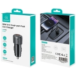 Ładowarka samochodowa USAMS CC283 1 x USB-A + 1 x USB-C 60 W Czarna - Black