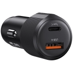 Ładowarka samochodowa USAMS CC283 1 x USB-A + 1 x USB-C 60 W Czarna - Black