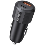 Ładowarka samochodowa USAMS CC283 1 x USB-A + 1 x USB-C 60 W Czarna - Black