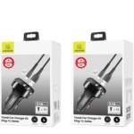 Ładowarka samochodowa USAMS C13 2 x USB-A + Kabel Lightning Czarna - Black