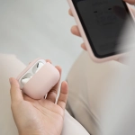 Etui na słuchawki UNIQ Lino AirPods ProSilicone Lawendowe - Lilac Lavender