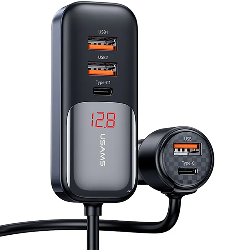 Ładowarka samochodowa USAMS C40 3 x USB-A + 2 x USB-C 165 W Czarna - Black