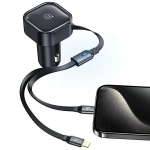 Ładowarka samochodowa USAMS C41 1 x USB-C + 1 x Lightning 30 W Czarna - Black