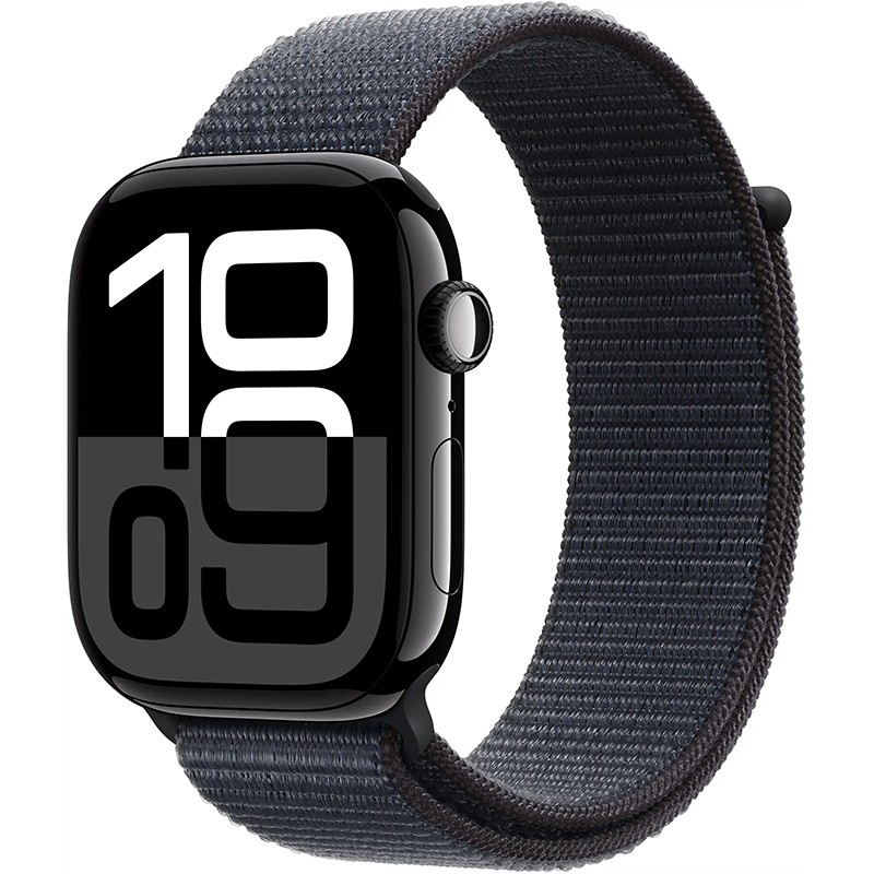 Apple Watch Series 10 (2024) GPS + Cellular 46 mm koperta aluminiowa Jet Black + pasek Ink Sport Loop