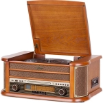 Wieża z gramofonem Reflexion HIF2002 Retro HiFi-System Brązowa - Brown