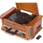 Wieża z gramofonem Reflexion HIF2002 Retro HiFi-System Brązowa - Brown