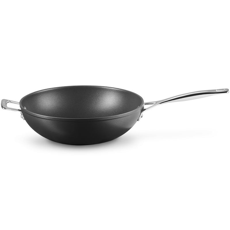 Wok aluminiowy nieprzywierający Le Creuset 30 cm Czarny - Black