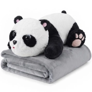 Pluszak z kocem Trusty panda 50 cm Czarno-biały - Black and white