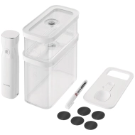 Pompka próżniowa na żywność Zwilling Fresh&Save CUBE + Pojemniki Biała - White