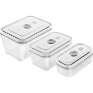 Pojemniki próżniowe szklane na żywność Zwilling Fresh&Save S / M / L Przezroczysto-białe - Transparent-white