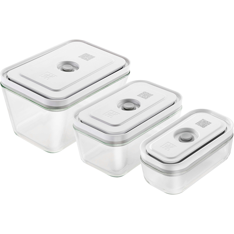 Pojemniki próżniowe szklane na żywność Zwilling Fresh&Save S / M / L Przezroczysto-białe - Transparent-white