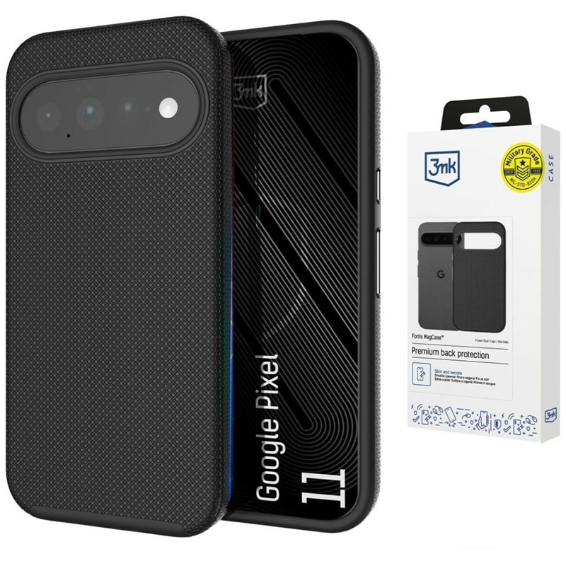 Etui 3mk Fortis MagCase do Google Pixel 11 Czarne - Black (zdjęcie poglądowe)