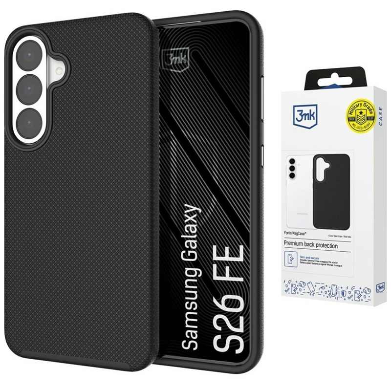 Etui 3mk Fortis MagCase do Samsung Galaxy S26 FE Czarne - Black (zdjęcie poglądowe)