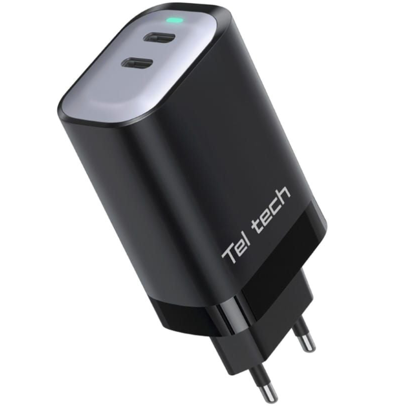 Ładowarka sieciowa Teltech TCH-12 45 W 2 x USB-C Czarna - Black