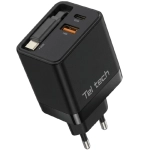 Ładowarka sieciowa Teltech TCH-11 65 W 1 x USB-C oraz 1 x USB-A Czarna - Black