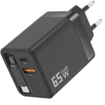 Ładowarka sieciowa Teltech TCH-11 65 W 1 x USB-C oraz 1 x USB-A Czarna - Black