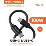 Kabel USB-C Teltech 100 W 200 cm Czarny - Black
