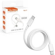 Kabel USB-C Teltech 100 W 200 cm Biały - White