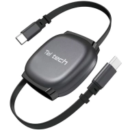Kabel USB-C Teltech zwijany E-maker 240 W Szary - Grey