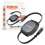Kabel USB-C Teltech zwijany E-maker 240 W Szary - Grey