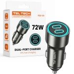 Ładowarka samochodowa Teltech TCC-03 2 x USB-C 65 W Czarna - Black