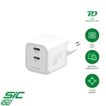 Ładowarka sieciowa 4smarts PDPlug SiC 45 W 2 x USB-C Biała - White