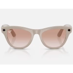 Okulary AI Ray-Ban Meta Skyler 1 gen. Beżowe - Shiny Chalky Grey
