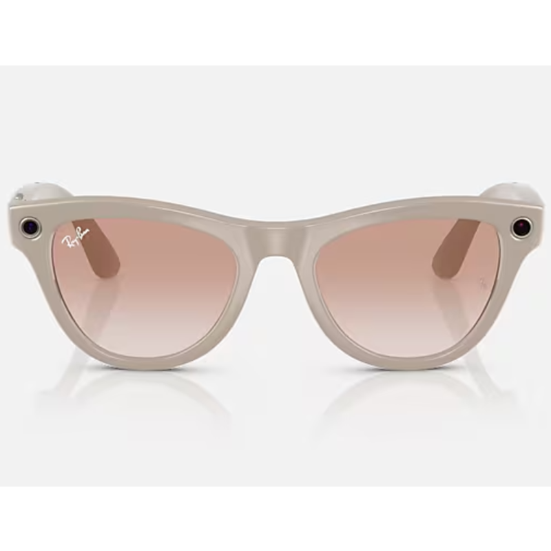 Okulary AI Ray-Ban Meta Skyler 1 gen. Beżowe - Shiny Chalky Grey