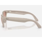 Okulary AI Ray-Ban Meta Skyler 1 gen. Beżowe - Shiny Chalky Grey