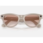 Okulary AI Ray-Ban Meta Skyler 1 gen. Beżowe - Shiny Chalky Grey