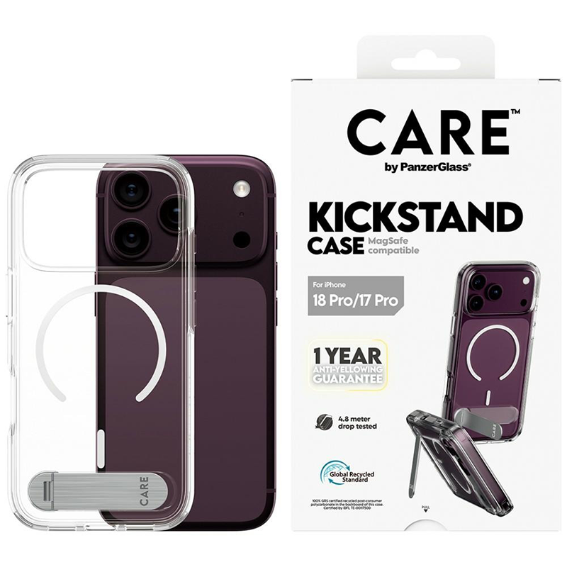 Etui PanzerGlass CARE Kickstand MagSafe do iPhone 18 Pro / 17 Pro Przezroczyste - Clear