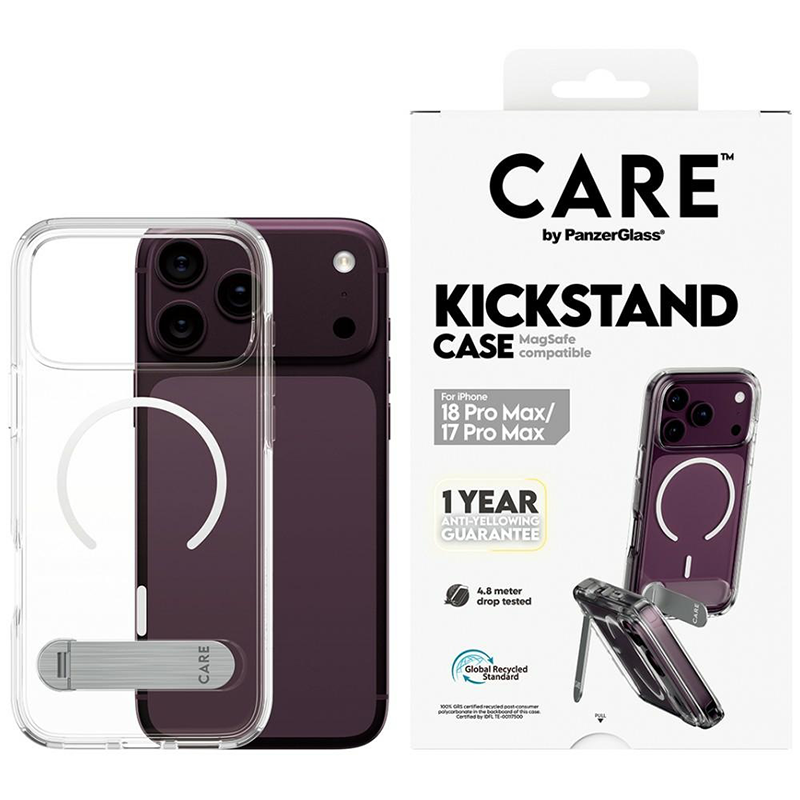 Etui PanzerGlass CARE Kickstand MagSafe do iPhone 18 Pro Max / 17 Pro Max Przezroczyste - Clear