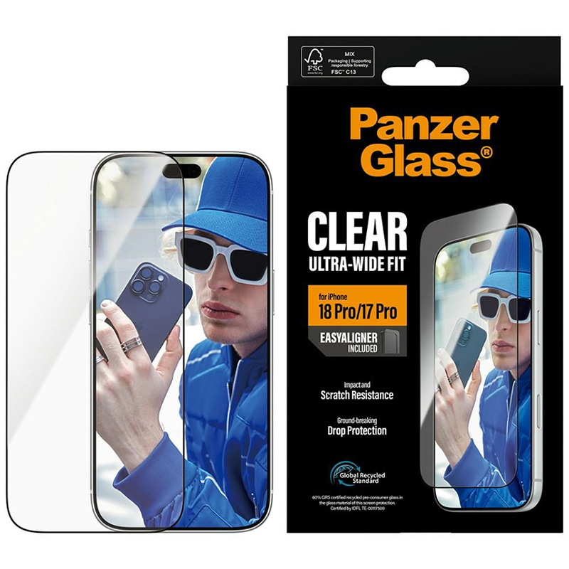 Szkło PanzerGlass Screen Protector Ultra-Wide Fit EasyAligner do iPhone 18 Pro / 17 Pro