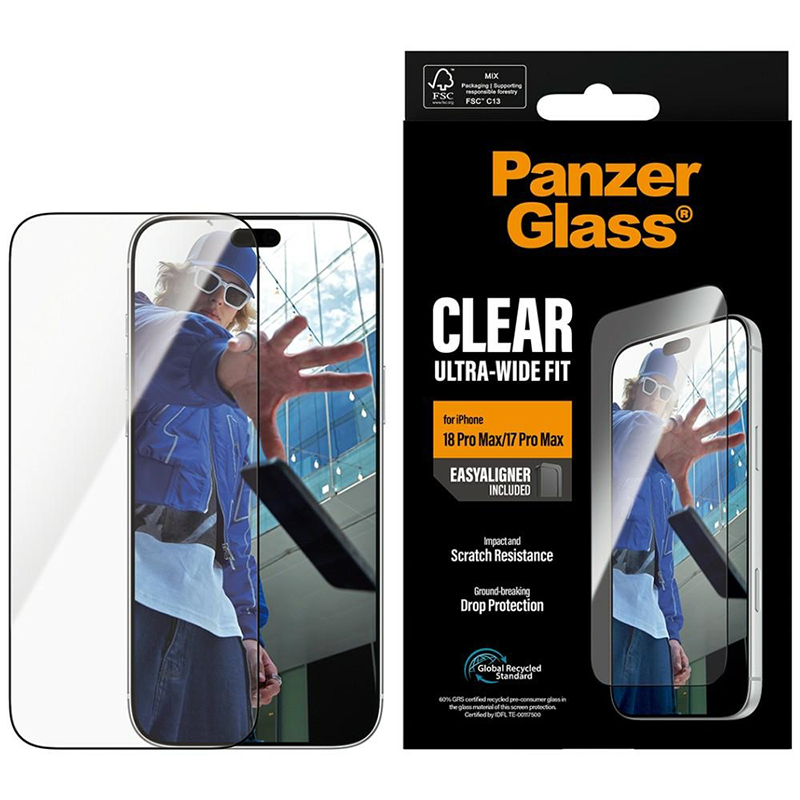 Szkło PanzerGlass Screen Protector Ultra-Wide Fit EasyAligner do iPhone 18 Pro Max / 17 Pro Max